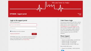 
                            4. OPTIWARE - Support portal: Sign into