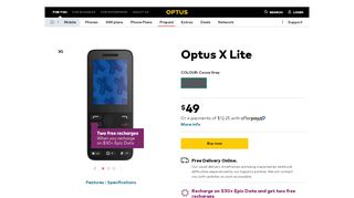 
                            9. Optus Optus X Lite Prepaid Mobile