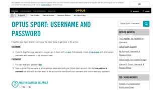 
                            2. Optus Sport: Username and Password