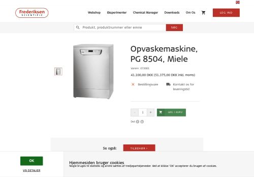 
                            13. Opvaskemaskine PG 8504 Miele - Frederiksen