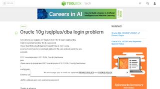
                            11. Oracle 10g isqlplus/dba login problem - IT Toolbox