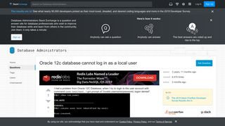 
                            6. Oracle 12c database cannot log in as a local user - Database ...