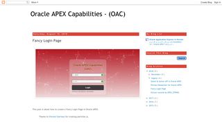 
                            7. Oracle APEX Capabilities - (OAC): Fancy Login Page