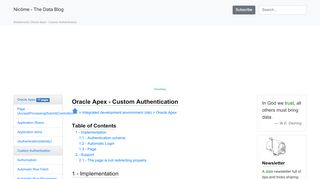 
                            7. Oracle Apex - Custom Authentication [Gerardnico]