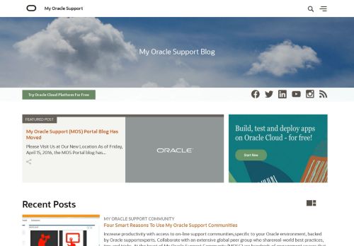 
                            2. Oracle Blogs | My Oracle Support Blog