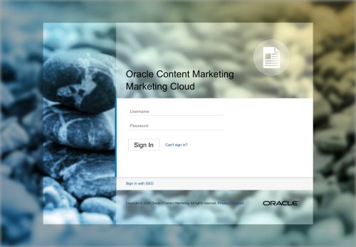 
                            12. Oracle Content Marketing - Log In