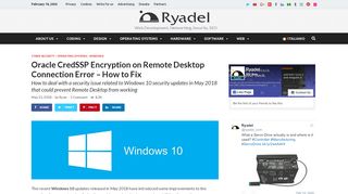 
                            9. Oracle CredSSP Encryption on Remote Desktop Connection Error