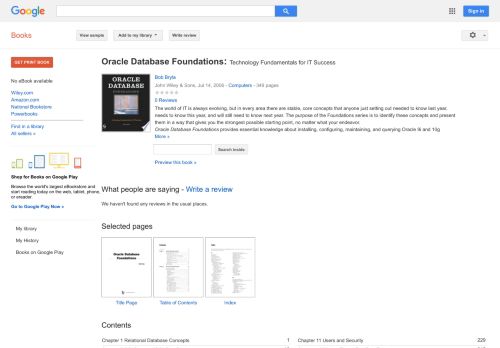 
                            6. Oracle Database Foundations: Technology Fundamentals for IT Success - Google Books Result