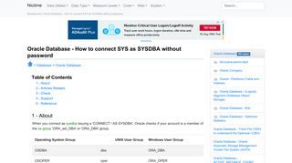 
                            2. Oracle Database - How to connect SYS as SYSDBA without password ...