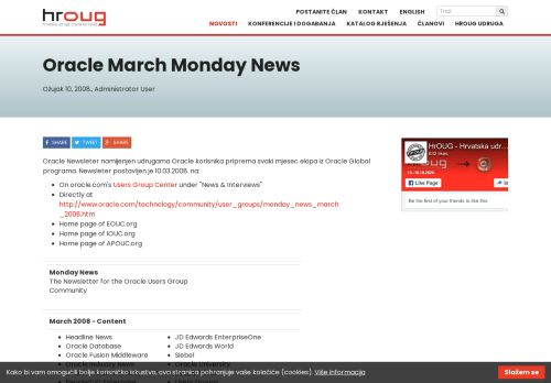 
                            13. Oracle March Monday News - HrOUG