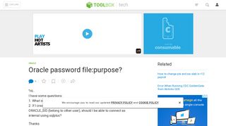 
                            11. Oracle password file:purpose? - IT Toolbox