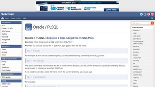 
                            7. Oracle / PLSQL: Execute a SQL script file in SQLPlus - TechOnTheNet
