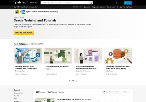 
                            10. Oracle Training and Tutorials | Lynda.com