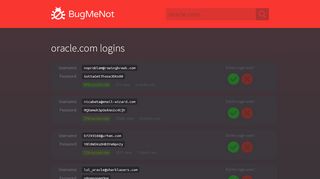 
                            5. oracle.com passwords - BugMeNot