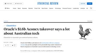 
                            11. Oracle's $1.6b Aconex takeover says a lot about Australian tech