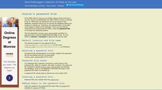 
                            9. Oracle's password file - René Nyffenegger on Oracle