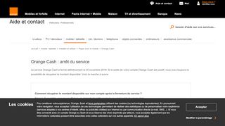 
                            2. Orange Cash : dépanner - Assistance Orange