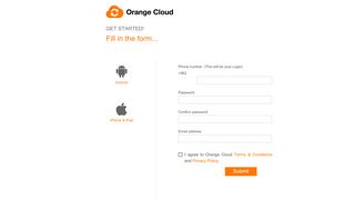 
                            7. Orange Cloud: sign up