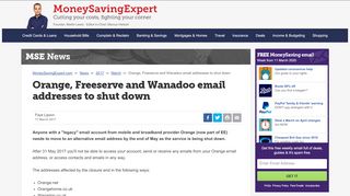 
                            4. Orange, Freeserve and Wanadoo email addresses to shut down