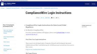 
                            1. ORAU > ComplianceWire Login Instructions - FDA