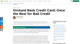 
                            9. Orchard Bank Credit Card: Once the Best for Bad Credit - NerdWallet