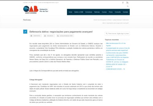 
                            5. Ordem dos Advogados do Brasil – Defensoria dativa ... - OAB