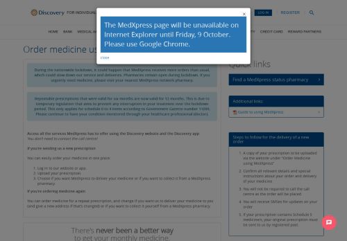 
                            4. Order medicine using MedXpress | Discovery online services
