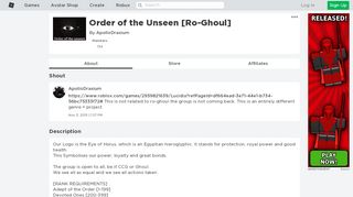 
                            12. Order of the Unseen [Ro-Ghoul] - Roblox