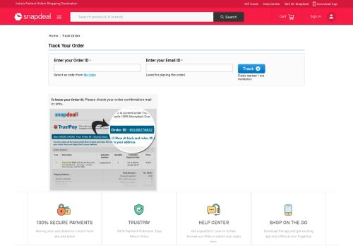 
                            8. Order Status - Snapdeal
