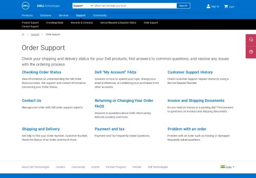 
                            4. Order Support | Dell INDIA