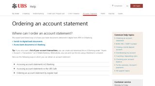 
                            8. Ordering an account statement | UBS Switzerland