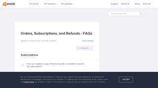 
                            7. Orders, Renewals, and Refunds - FAQs | Official Avast Support