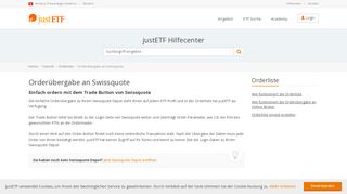 
                            3. Orderübergabe an Swissquote | justETF