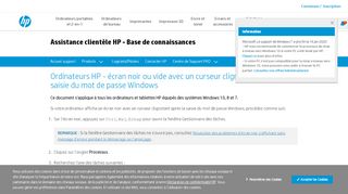 
                            6. Ordinateurs HP - écran noir ou vide avec un curseur clignotant après ...