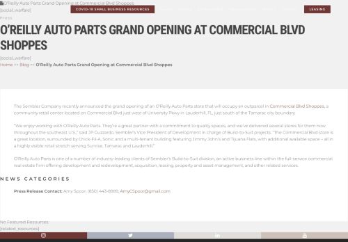 
                            5. O'Reilly Auto Parts Grand Opening at Commercial Blvd Shoppes ...