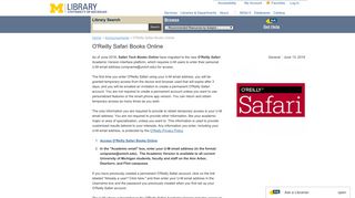 
                            5. O'Reilly Safari Books Online | U-M Library