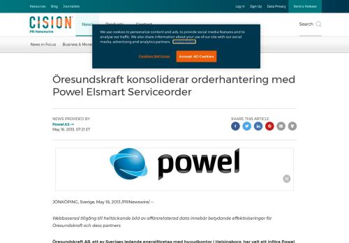 
                            11. Öresundskraft konsoliderar orderhantering med Powel Elsmart ...