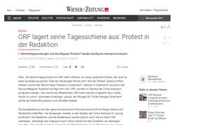 
                            10. ORF lagert seine Tagesschiene aus: Protest in der Redaktion - Wiener ...