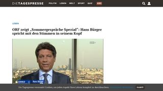
                            11. ORF zeigt „Sommergespräche Spezial“: Hans Bürger spricht mit den ...