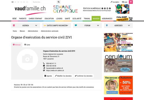 
                            11. Organe d'exécution du service civil ZIVI , Lausanne - Vaud Famille
