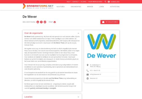 
                            11. Organisatie De Wever - BrabantZorg.net