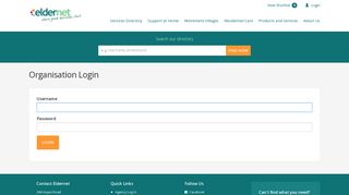 
                            4. Organisation Login - ElderNet