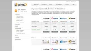 
                            7. Organisation Validation Zertifikat | OV SSL Zertifikat | PixelX