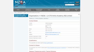 
                            3. Organisations >> NZQA - L3 CTS Airline Academy (NZ) Limited