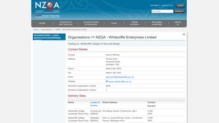 
                            12. Organisations >> NZQA - Whitecliffe Enterprises Limited