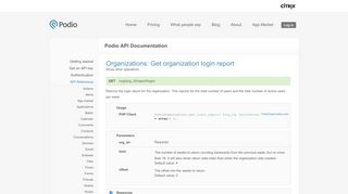 
                            8. Organizations | Get organization login report - Podio API Documentation