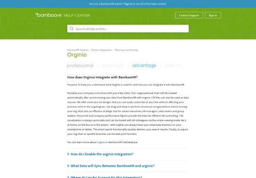 
                            8. Orginio – BambooHR Support