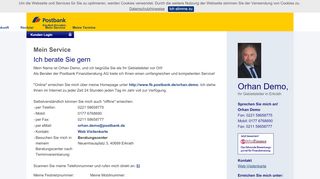
                            12. Orhan Demo - Postbank FB AG: Mein Service