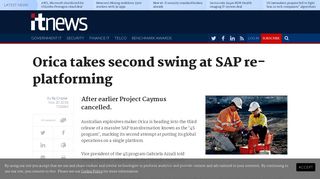 
                            10. Orica takes second swing at SAP re-platforming - Cloud - Software ...