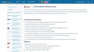 
                            6. Oriental Bank Mediclaim Policy - Check Plan Details - BankBazaar